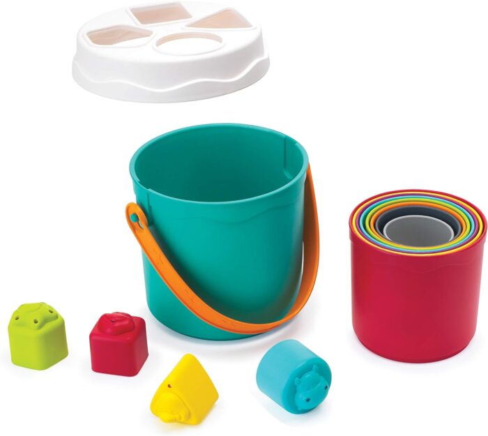 Shape Sorting Stack N' Nest Buckets (10 Pcs) | 6M+ - Image 2