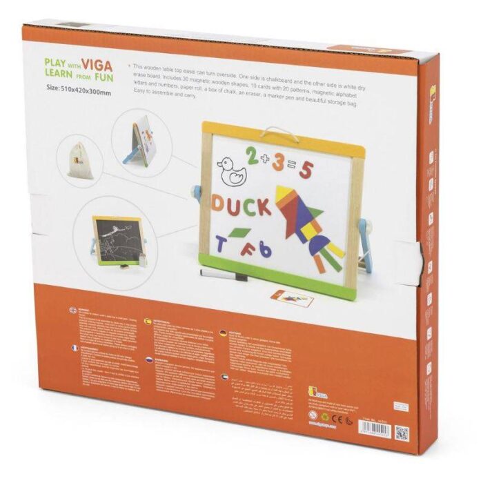 Magnetic Dry Erase And Chalk Board With Accessories - Viga - Image 11
