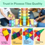 ⁦Magnetic Building Tiles 100 pcs – PicassoTiles⁩ - الصورة ⁦3⁩