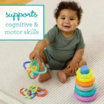 ⁦Infantino Box of Cheer - Stacking Rings & Rattle Activity Set⁩ - الصورة ⁦2⁩