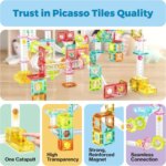 ⁦100 Piece Magnetic Marble Run Set with Launcher – PicassoTiles⁩ - الصورة ⁦3⁩
