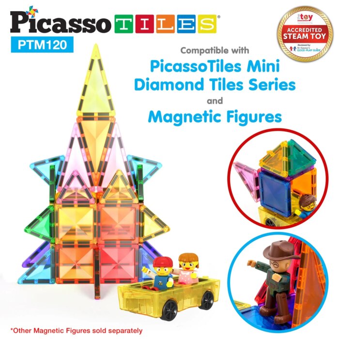 120 Piece Magnetic Tile Set – PicassoTiles - Image 6