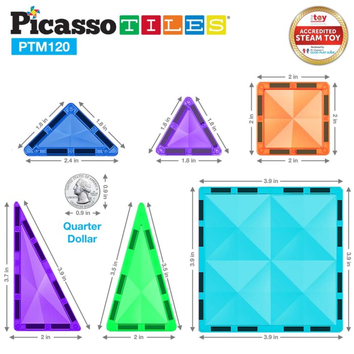 120 Piece Magnetic Tile Set – PicassoTiles - Image 5