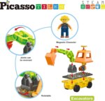 2-in-1 Car Base Excavator Set 16 pcs – PicassoTiles - Image 2