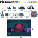 57 Piece Double-Sided Haunted Castle Magnetic Building Set– PicassoTiles - Image 7