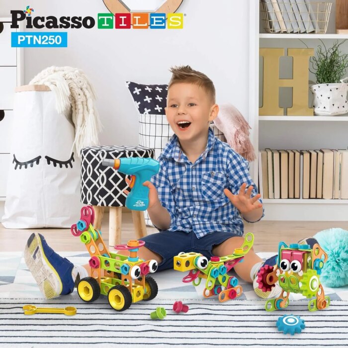 Engineering Construction Building Set 250 pcs – PicassoTiles - Image 3