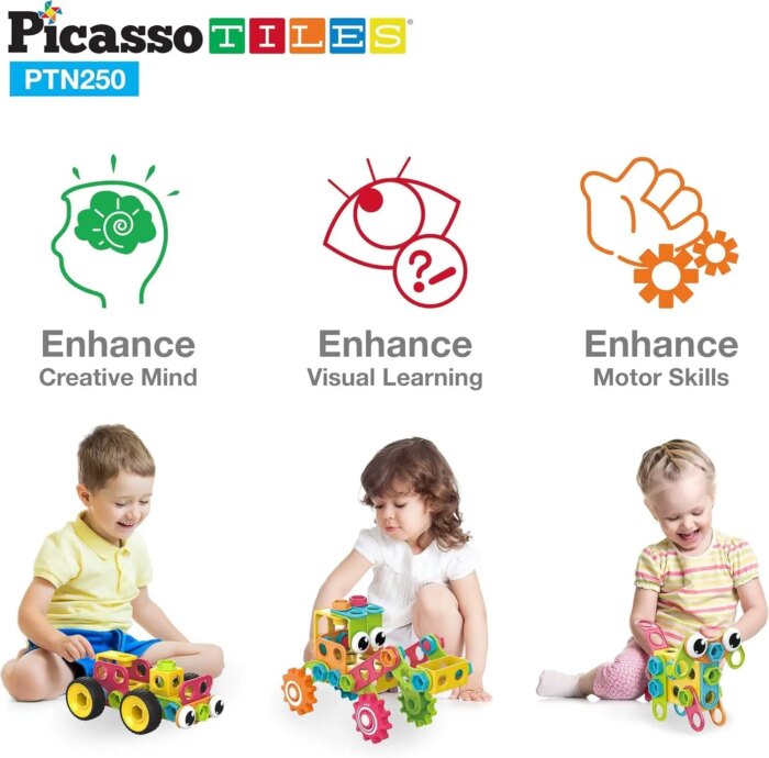 Engineering Construction Building Set 250 pcs – PicassoTiles - Image 6