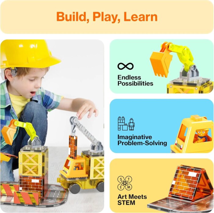 Magnetic Construction Truck Set 50 pcs – PicassoTiles - Image 6