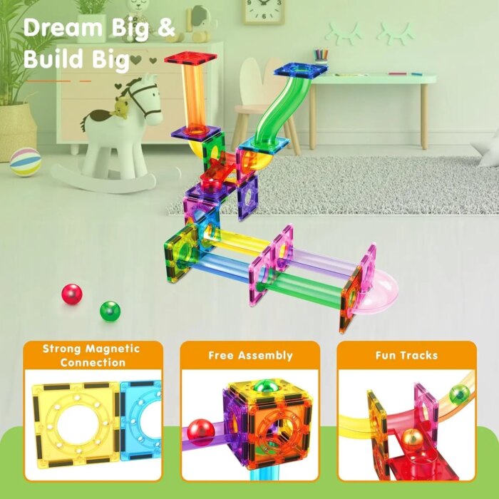 Magnetic Marble Run Set 40 pcs – PicassoTiles - Image 6