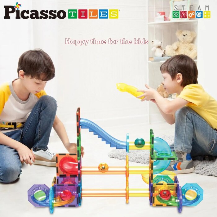 Magnetic Marble Run Set 60 pcs – PicassoTiles - Image 5